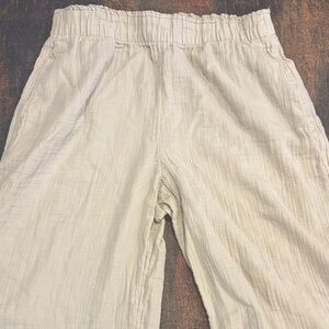 Light Beige Linen Blend Pants